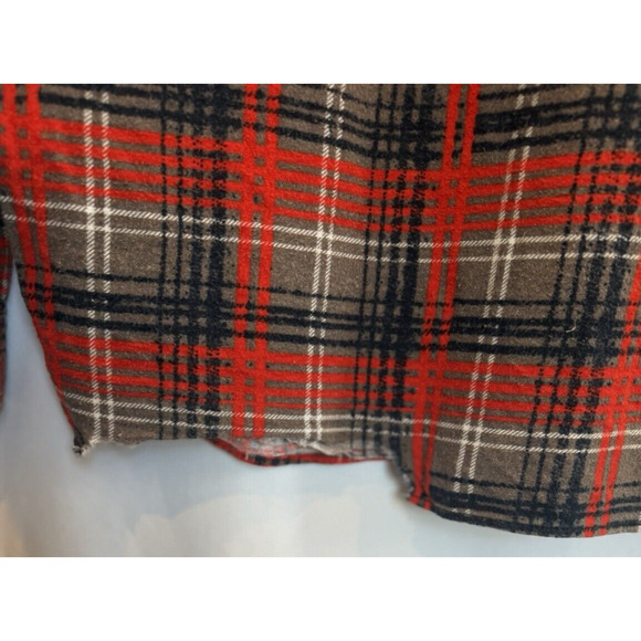 Vintage Y2K Converse Mens Grunge Plaid Flannel Shirt Size L Skater Rugged FLAW - Picture 10 of 11